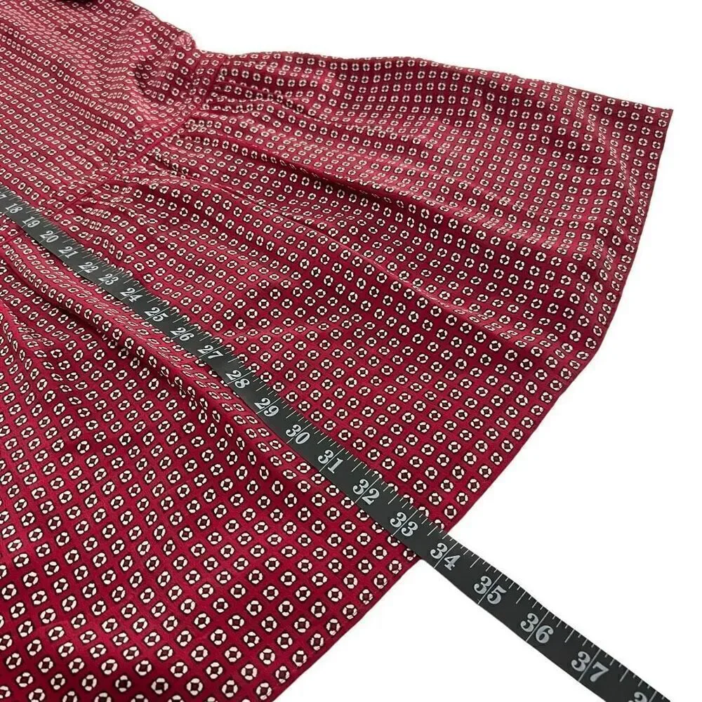 Madewell Light-weight Small Oversized Silk Short Sleeve Ascot Tile Drop Waist Dr